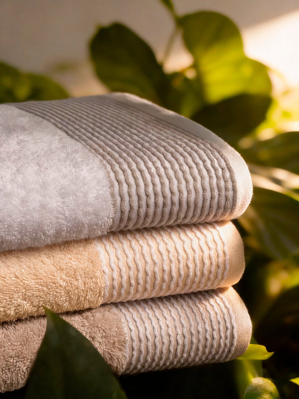 Toalla Polystripe Beige 550 Gsm De Hotel Xperience