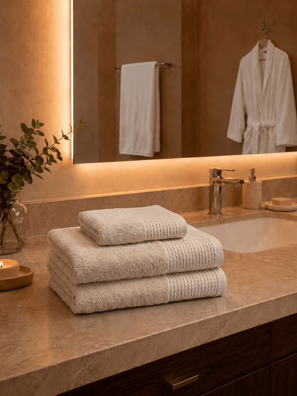 Toalla Polystripe Beige 550 Gsm De Hotel Xperience