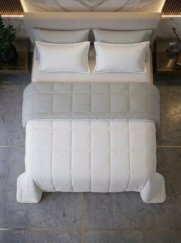 Comforter Quilt Cotton Sense Blanco - Gris
