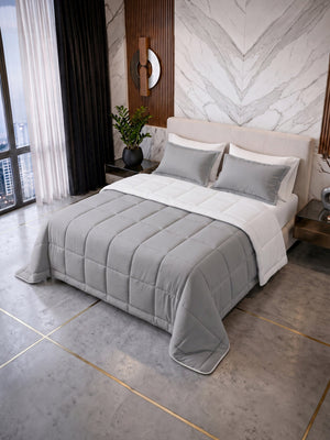 Comforter Quilt Cotton Sense Blanco - Gris