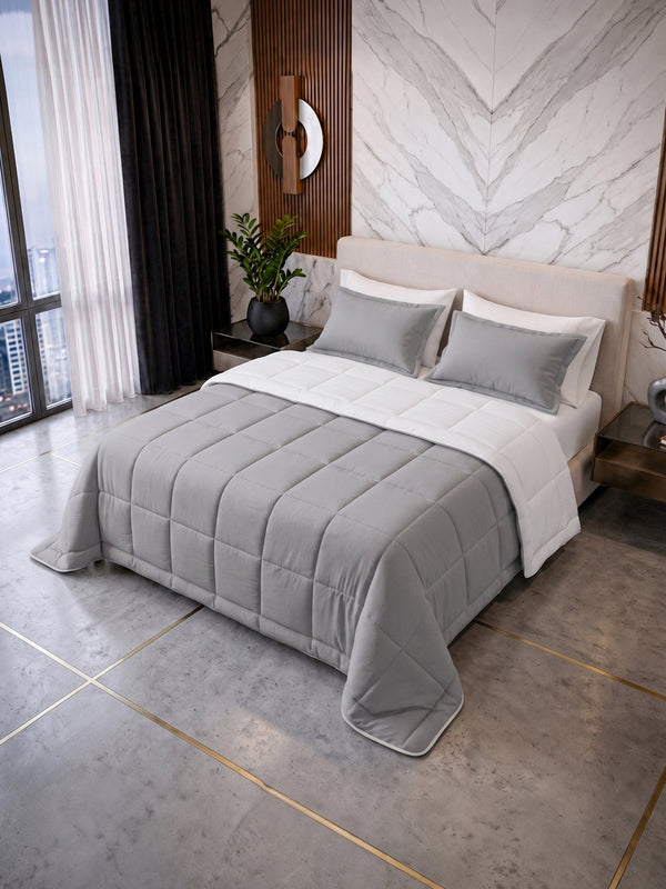 Comforter Quilt Cotton Sense Blanco - Gris