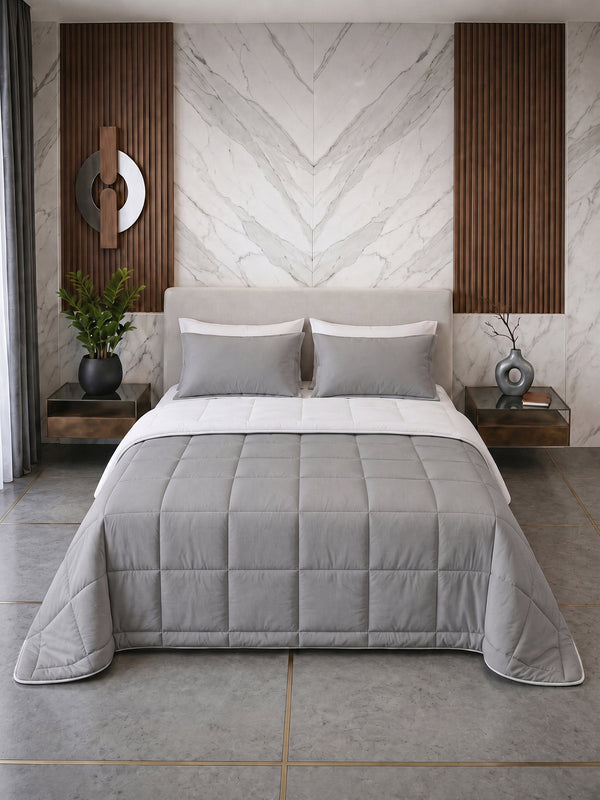 Comforter Quilt Cotton Sense Blanco - Gris
