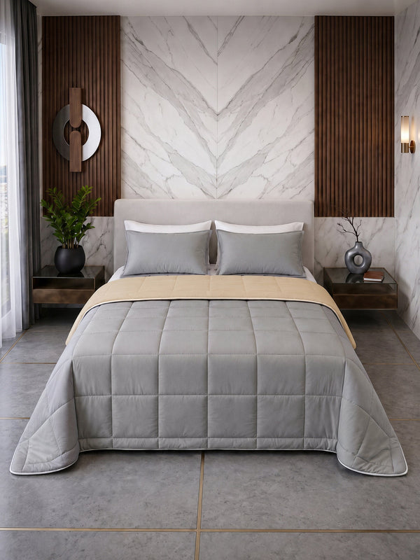Comforter Quilt Cotton Sense  Gris - Beige